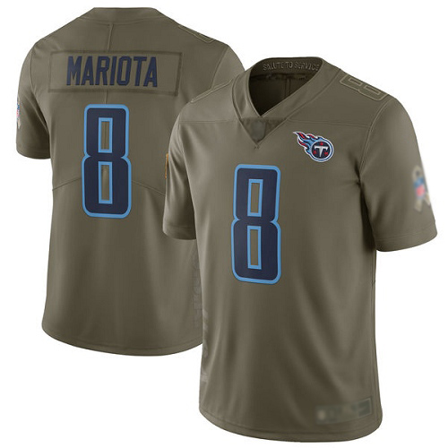 Tennessee Titans Limited Olive Men Marcus Mariota Jersey NFL Football #8 2017 Salute to Service->women nfl jersey->Women Jersey